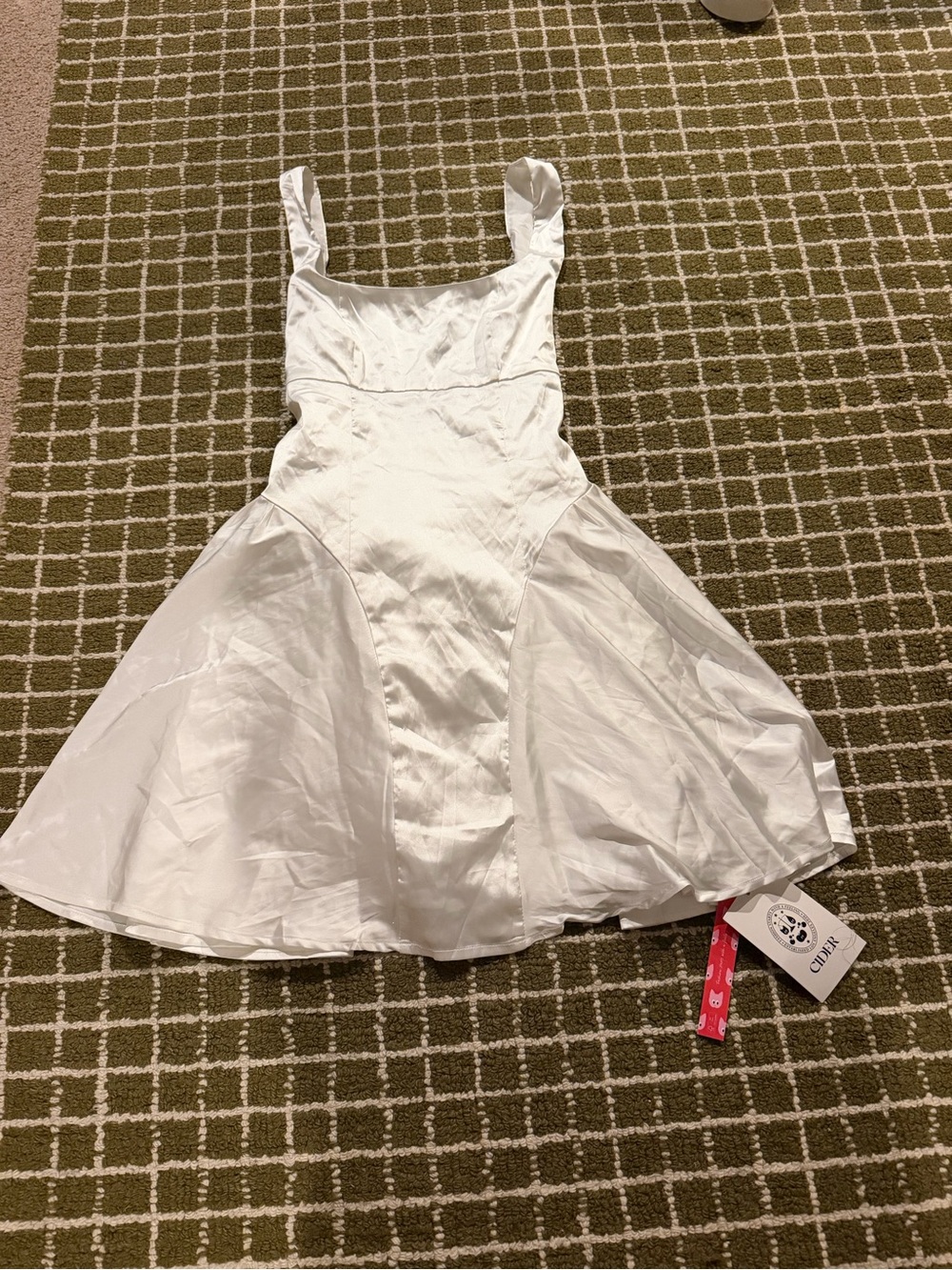 Cider White Square-Neck Fit & Flare Mini Dress